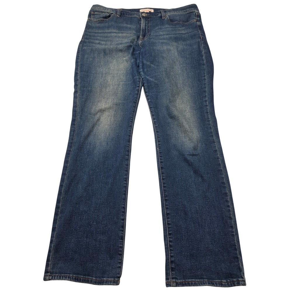 Lucky Brand Straight Leg Jeans Womens 16/33 R Blue Denim Mid Rise Stretch